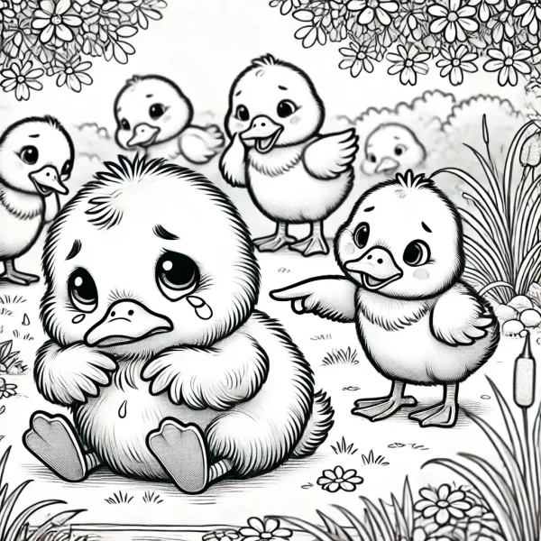 El patito feo - cuento ebook infantil para colorear